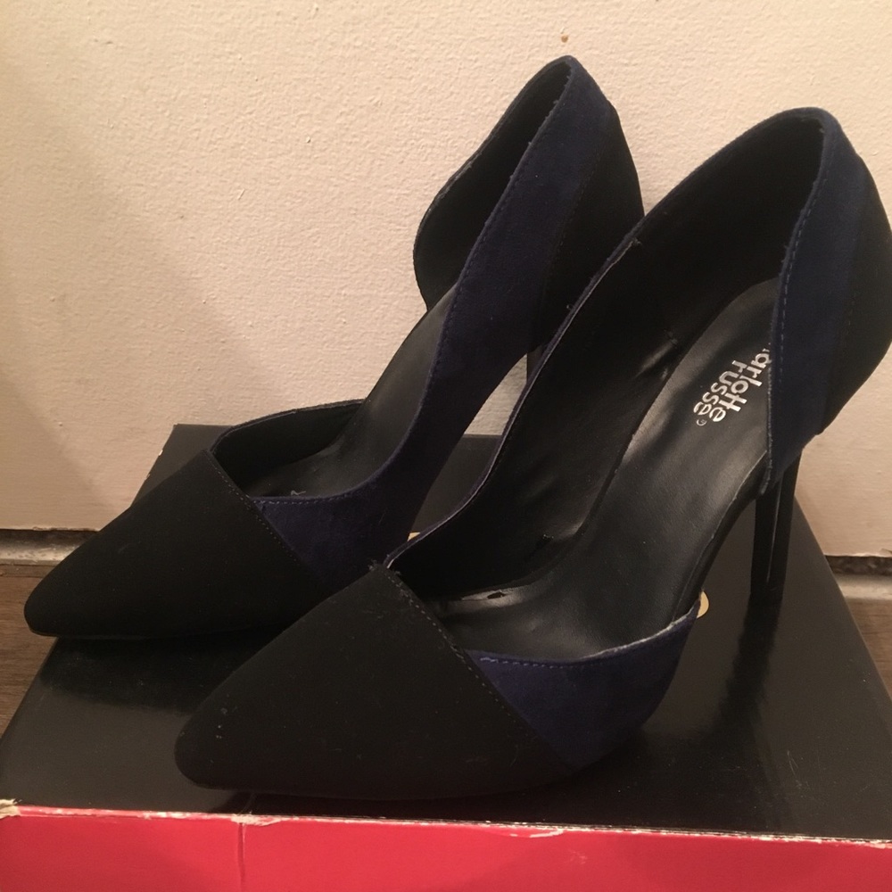 Color block navy and black Charlotte Russe heels